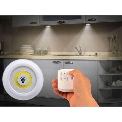Set 3 lampi LED fara fir, autoadezive, cu telecomanda foto