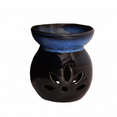 Vas din ceramica pentru aromaterapie Pufo Elegant, 10 cm, negru foto