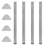 Cumpara ieftin Picioare de masa din nichel slefuit, inaltime reglabila, 4 buc, 870 mm