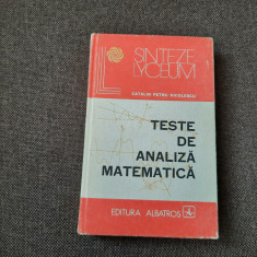 TESTE DE ANALIZA MATEMATICA CATALIN PETRU NICOLESCU CARTONATA RM4