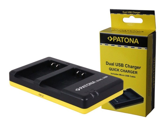 Patona Dual incarcator pentru Nikon ENEL20 EN-EL20 incl. Micro-USB cabel