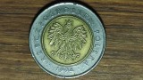 SBM Polonia - moneda de colectie bimetal - 5 zloti / zlotys 1994 - ceva mai raruta - impecabila !