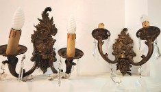 Aplice de dimensiuni mari din bronz masiv și elemente din cristal