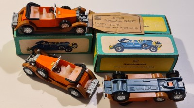 Jucarie veche de colectie, masinuta de epoca Oldtimer, macheta Stutz DV32 convertible, plastic / metal URSS, Rusia Ukraina anii &amp;#039;80, cutie originala foto