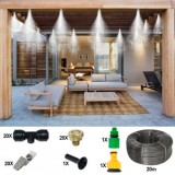 Sistem Racire Terasa 20m, 20 Duze, Clipsuri Montaj, Exterior, Gradina, Pulverizare Apa