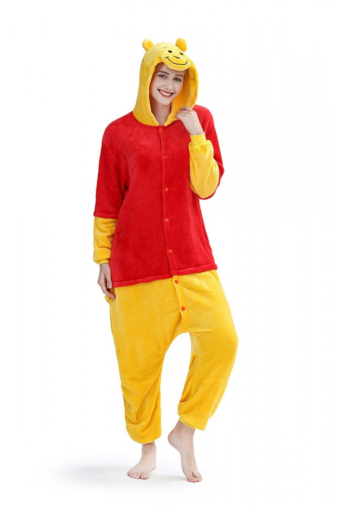 PJM48-9393 Pijama intreaga kigurumi, cu model Winnie the Pooh, L, M, S/M,  XL | Okazii.ro