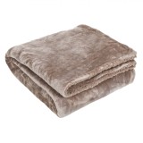 Pătură Decorativă Sherpa, Catifelată, Maro, 160x130cm, Poliester, Oem
