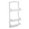 Raft Plastic, Alb, 3 Spații, 6 C&acirc;rlige, Ventuze, Dimensiuni 12x27x63cm, Oem