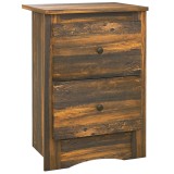 HOMCOM Noptieră cu 2 Sertare &icirc;n Stil Rustic, Noptieră pentru dormitor din Lemn, 40x30x56 cm, Maro | Aosom Romania
