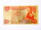 Rară! Maurițius 10 Rupees 1967,bancnota din imagini la cel mai mic preț