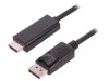 Cablu DisplayPort 1.2 la HDMI 1m Negru