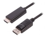 Cablu DisplayPort 1.2 la HDMI 1m Negru