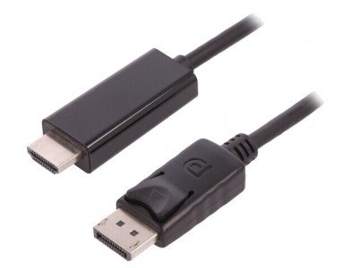 Cablu DisplayPort 1.2 la HDMI 1m Negru foto