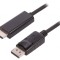 Cablu DisplayPort 1.2 la HDMI 1m Negru
