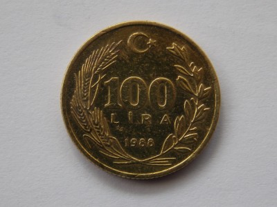 100 LIRA 1988 TURCIA foto