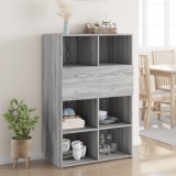 VidaXL Dulap &icirc;nalt, gri sonoma, 80x42,5x124 cm, lemn prelucrat