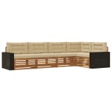 vidaXL Set de canapele de exterior 5 pcs Natural și Bej 3383366