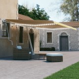 VidaXL Copertină retractabilă manual cu LED, galben și alb, 600x300 cm