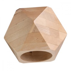 Lampă De Perete Din Lemn Natural Woody, Cu 1 Bec Geometric, Stil Scandinav, Pentru Interior. foto