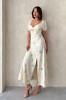 Rochie in brodat - Smarald, L, M, S, Crem