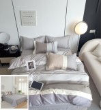 Cumpara ieftin Lenjerie Pat Mirabela Sf045, Bumbac, 4 Piese, Fara Elastic, Gri, Lila