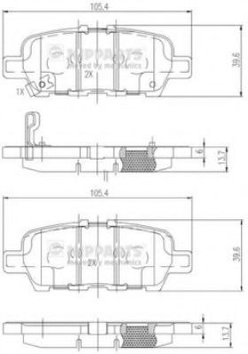 Set placute frana,frana disc INFINITI Q50 (2013 - 2016) NIPPARTS N3611051