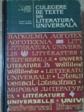 CULEGERE DE TEXTE DIN LITERATURA UNIVERSALA CLASA A XI-A SECTIA UMANISTA-N.I. BARBU, OVIDIU DRIMBA, ROMUL MUNTEA