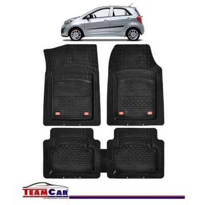 Covorase Auto TeamCar&amp;reg; Kia Picanto TA (2011-2017) - Negru - Cauciuc Rezistent Tip Tavita foto