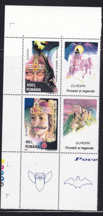 ROMANIA 1997 LP 1432 a EUROPA POVESTI+LEGENDE SERIE CU 2 VINIETE DIFERITE MNH