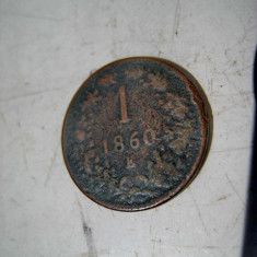 8616-1 kreuzer 1860 E, monetăria Alba Iulia moneda maghiara veche.