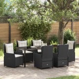 vidaXL Set de Masă Grădină cu 7 Piese Ratan Poly Negru