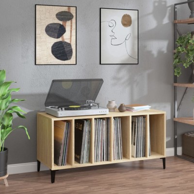 vidaXL Dulap pentru discuri stejar sonoma 100x38x48 cm, lemn prelucrat 831984 foto
