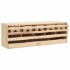 Cuibar Găini vidaXL, 5 Compartimente, Lemn Masiv Pin, 117x33x38cm, Maro/Natural - Cotet Ouă Găini, Ușor de Curățat