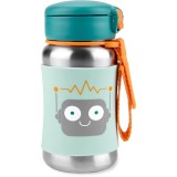 Skip Hop Spark Style Straw Bottle sticlă inoxidabilă pentru apă cu pai 350 ml
