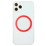 Inel magnetic incarcare fara fir, montare auto, magsafe silicone pentru apple iphone 12 / 13 / 14, rosu