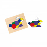 Set mozaic tangram, Viga, din lemn cu modele