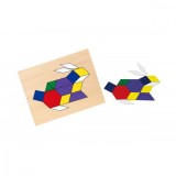 Set mozaic tangram, Viga, din lemn cu modele