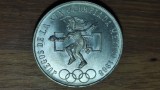 Mexic - moneda uriasa argint veritabil - 25 pesos 1968 aUNC - ⌀38 mm, AG.720 - Jocurile Olimpice de vara 1968 ! zgarieturi foarte fine pe luciu