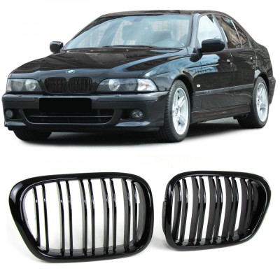 Grila dubla sport tuning BMW E39 M LOOK negru lucios NOU foto