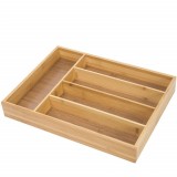 Organizator tacamuri Pufo Cuisine din lemn de bambus cu 5 compartimente, 37 x 25 cm