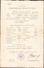 HST A1904 Certificat școlar 1906 Făgăraș elevă rom&amp;acirc;ncă ortodoxă foto