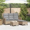 Set Canapea Gradina Gossi 3 Piese, Polirattan Bej, Forma L, Perne Incluse, Ajustabil