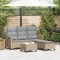 Gossi set canapea gradina 3 piese cu perne forma l polirattan bej
