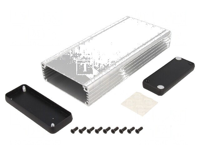 Carcasă aluminiu gri 1455 X: 78mm Y: 120mm Z: 27mm - Carcasă aluminiu gri compactă