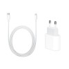 Set incarcator 20W USB-C + Cablu USB C - USB Iphone 100 cm - Alb