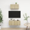 Set Dulapuri TV Gossi, 2 Piese, Stejar Sonoma, Lemn Prelucrat, Suspendate, Living, 60/80x30x30 cm