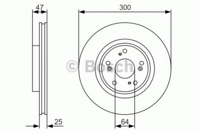Disc frana HONDA CR-V II (RD) (2001 - 2006) BOSCH 0 986 479 R24 foto