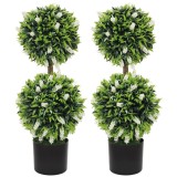HOMCOM Set 2 plante artificiale, rezistente la UV, &icirc;n ghiveci cu flori, 70 cm plantă de interior pentru sufragerie, grădină | Aosom Romania