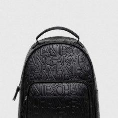 Armani Exchange rucsac femei, culoarea negru, mic, neted