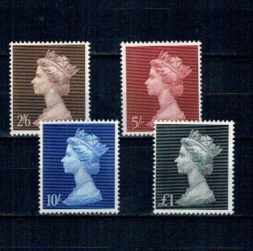 Marea Britanie 1969 - Uzuale Regina Elisabeta II, valori mari, serie neuzata foto